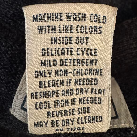 Vtg L.L. Bean XL Charcoal Gray 100% Lambs Wool Grandpa V-Neck Cardigan Sweater - Picture 8 of 8